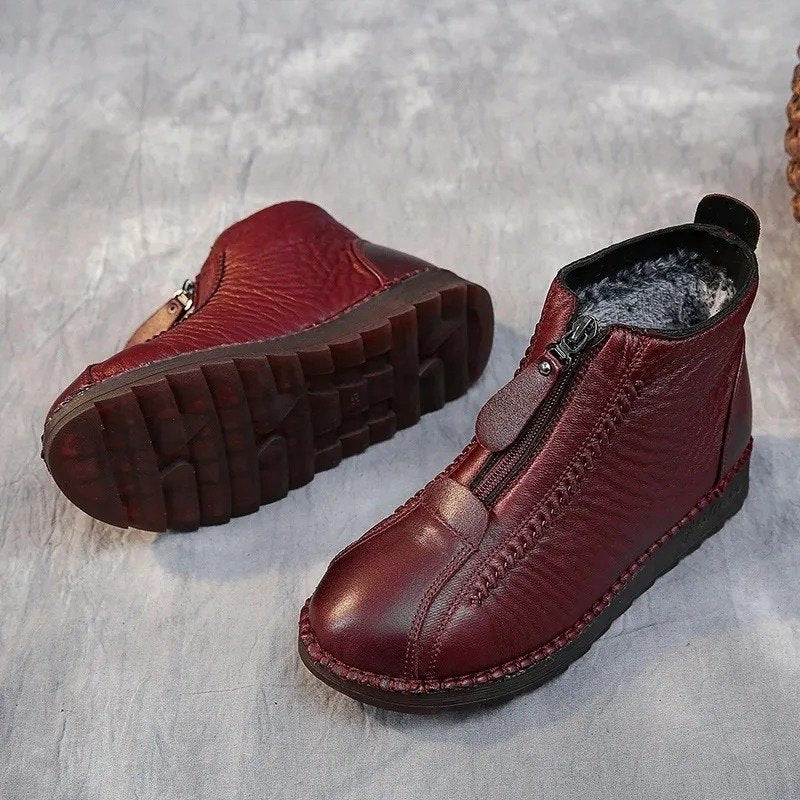 Bottines antidérapantes en simili cuir : élégance et sécurité au quotidien